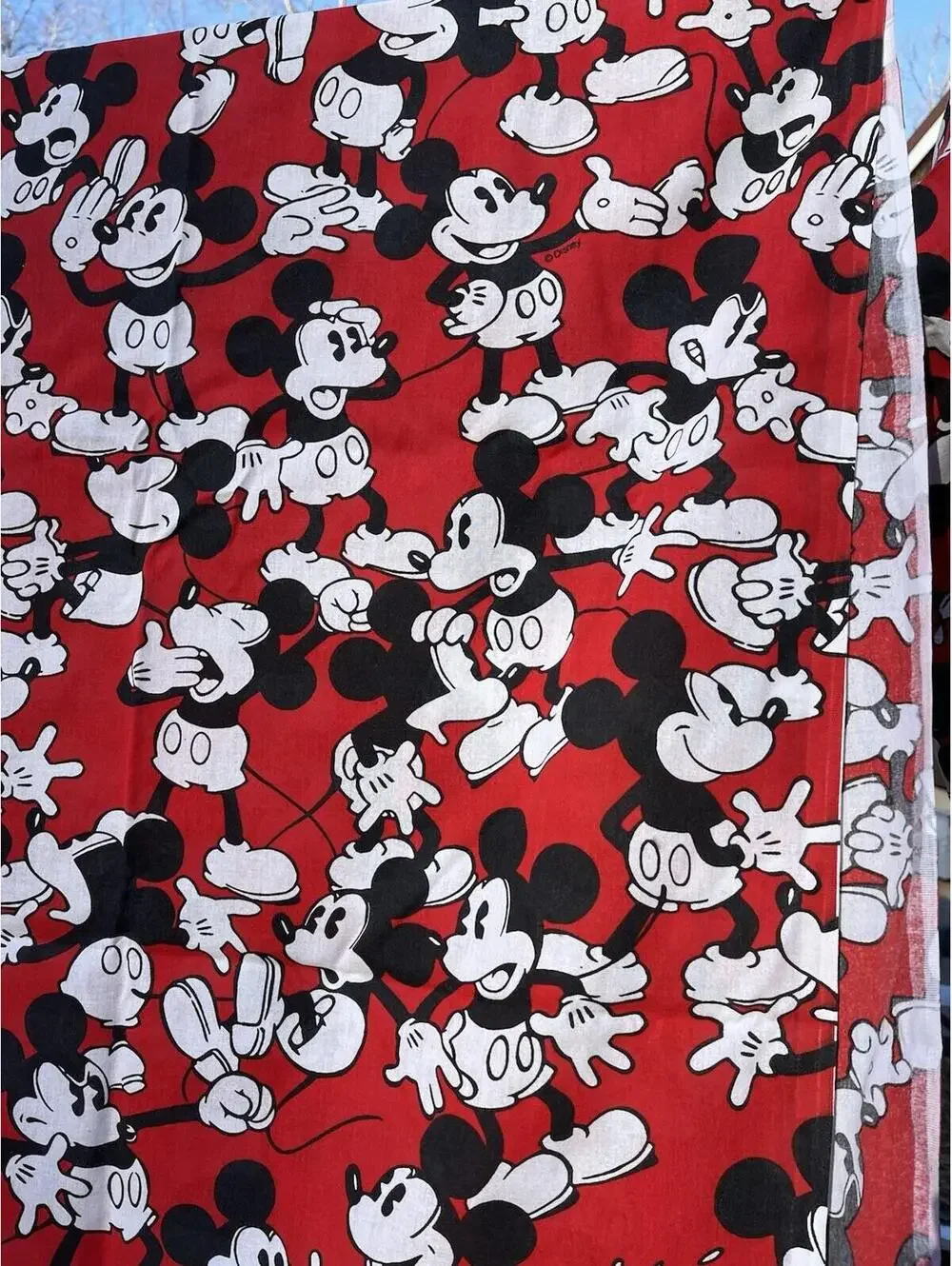 Vintage Disney Mickey Mouse Red Sheets Set (no pillow cover) Twin 84x56 USA